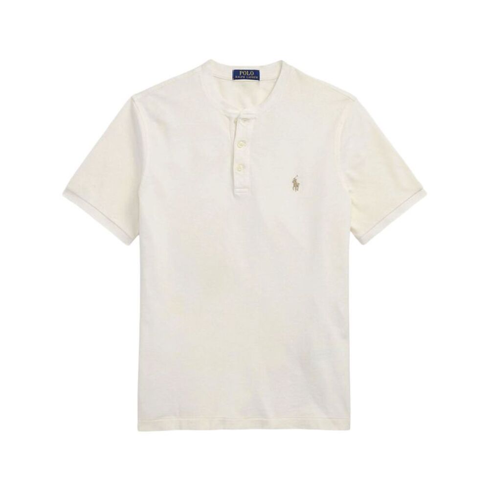 Polo Ralph Lauren Mens Featherweight Mesh Henley Shirt XL Pale Cream - NWT
